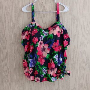 SWIM365 Floral Tropical Swim Tankini Top Women's Size 24W